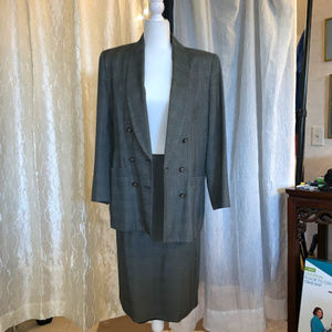 Vintage 2-Piece Skirt Suit w/ Chain Embellishment
